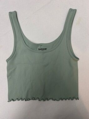 Garagd Ribbed Tank Top in Sage Green size XS
